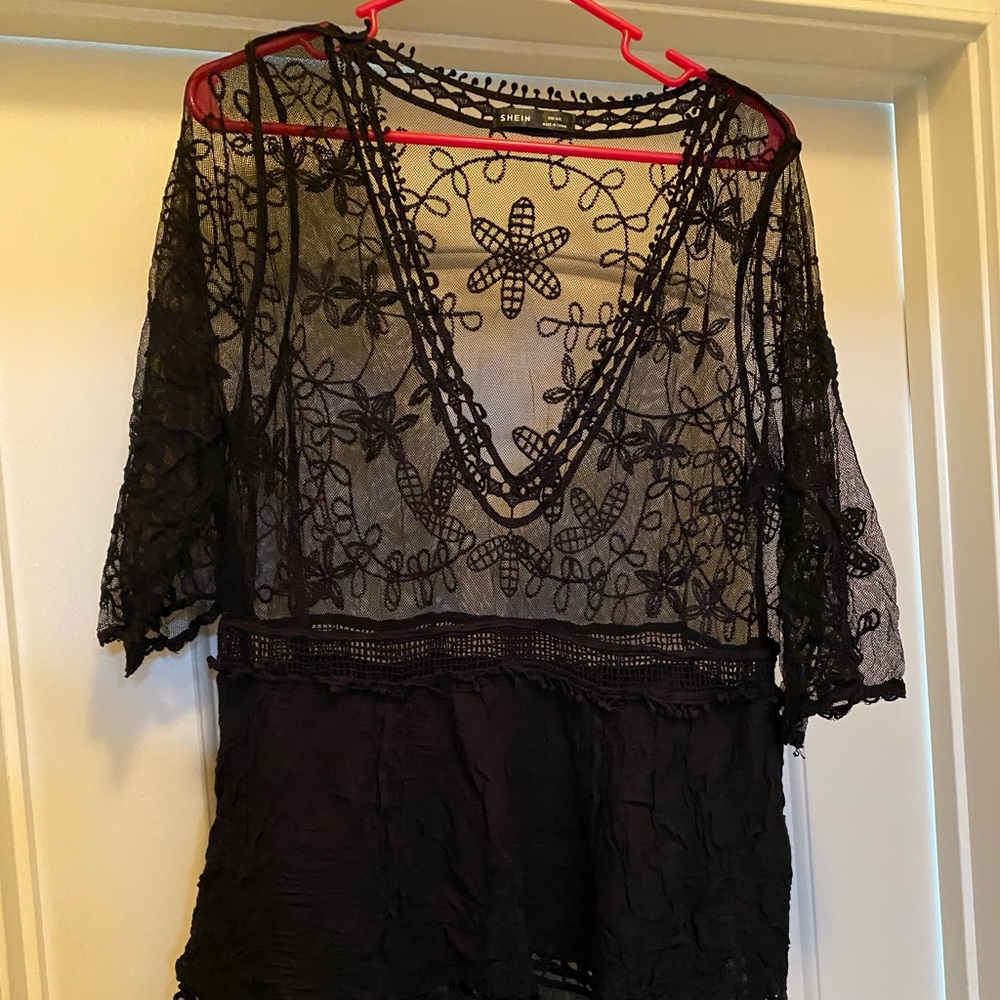 Black swimsuit coverup